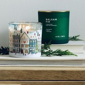 St. Nicholas Square 12 oz. Balsam Cedarwood Row House Jar 3 Wick Candle NWT